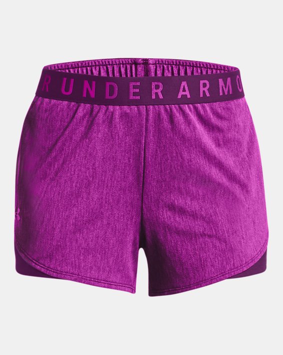 Women's UA Play Up Shorts 3.0 Twist, Purple, pdpMainDesktop image number 4